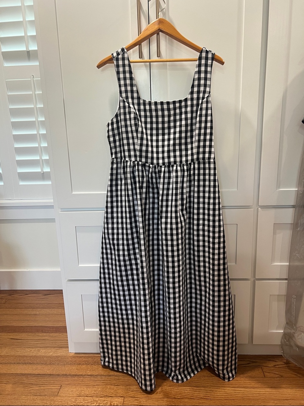Cupshe Bluebell Breeze Gingham Maxi Dress Black & White Size XL